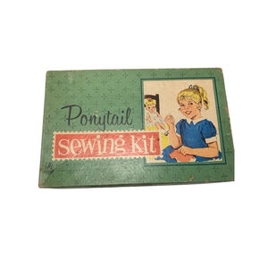 Vntg Hasbro MCM Girls Ponytail Sewing Kit mostly intact